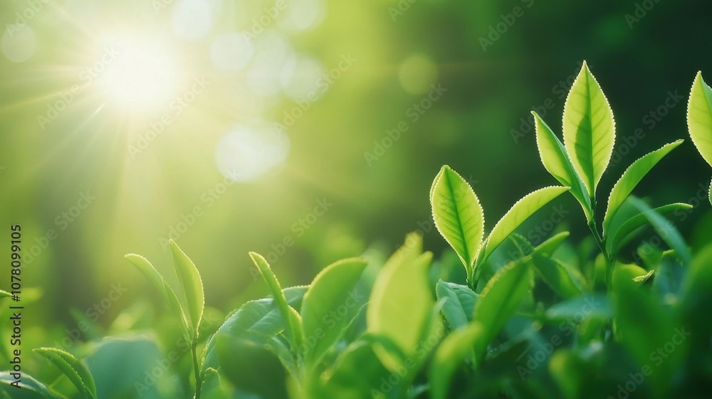 Young Tea Bushes in Soft Morning Light Young Tea Bushes in Soft Morning Light