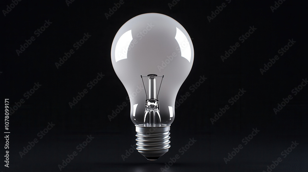 clear lightbulb illuminated against solid black background, showcasing its design and structure. image evokes sense of simplicity and elegance clear lightbulb illuminated against solid black background, showcasing its design and structure. image evokes sense of simplicity and elegance