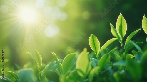 Young Tea Bushes in Soft Morning Light