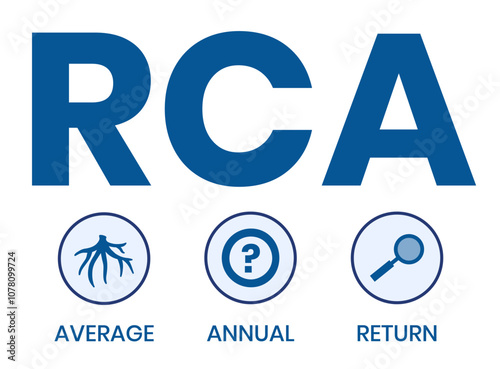RCA - Root Cause Analysis acronym. business concept background. vector illustration concept with keywords and icons. lettering illustration with icons for web banner, flyer, landing page