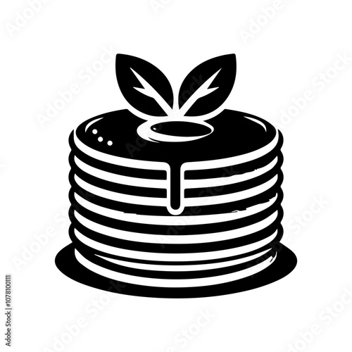 a simple illustration of  pancake- vector logo design