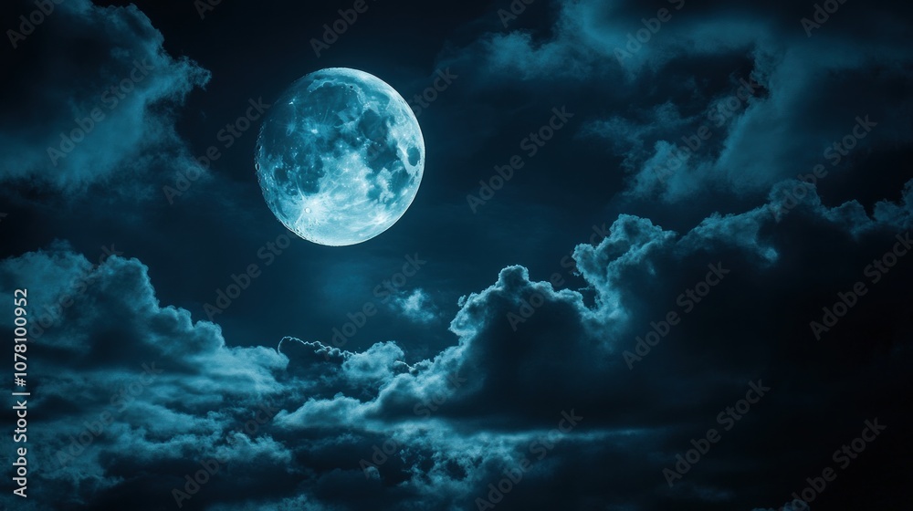 Full Moon in a Night Sky with Clouds Full Moon in a Night Sky with Clouds