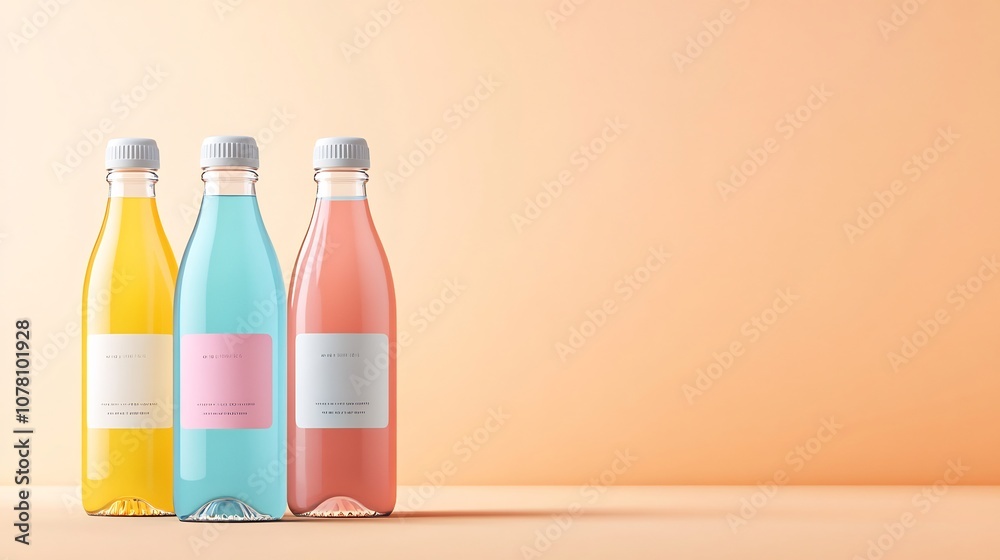 Sleek Water Bottle Mockup in Vibrant Color Palette for Product Showcase Sleek Water Bottle Mockup in Vibrant Color Palette for Product Showcase
