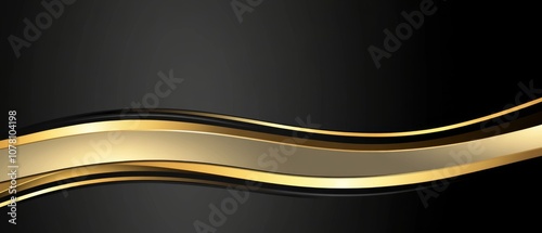 A black and gold wave with a gold stripe