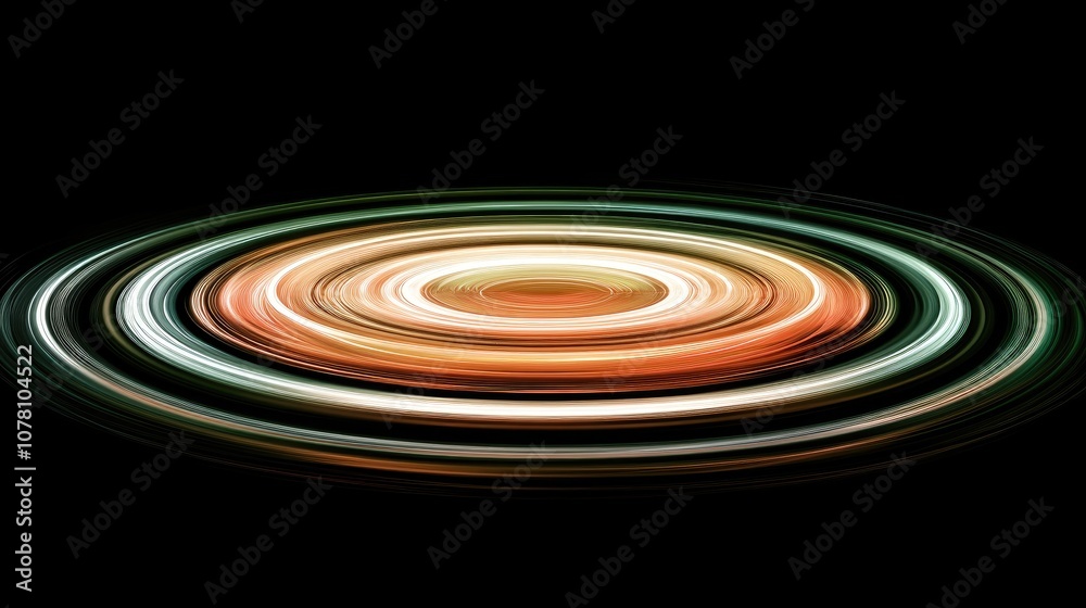 Obraz premium Abstract Circular Motion of Colorful Light Rays Creating a Stunning Visual Effect of Fluid Dynamics on a Dark Background Ideal for Backgrounds and Artistic Projects