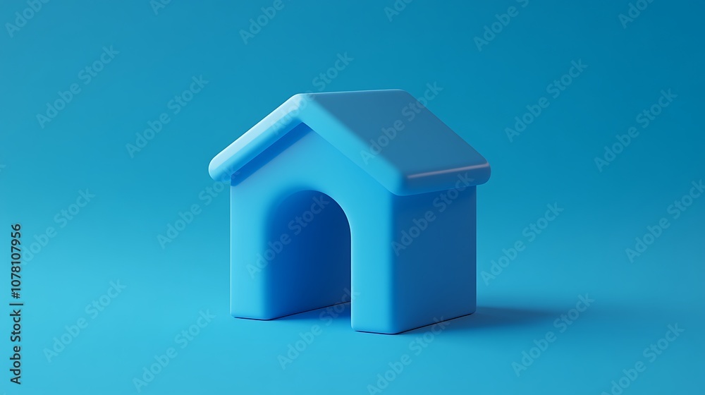 A simple blue house icon on a solid blue background, representing home or shelter. A simple blue house icon on a solid blue background, representing home or shelter.