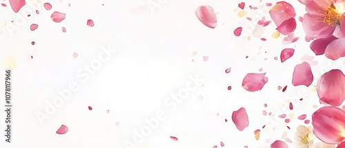 A white background with pink flowers scattered all over it