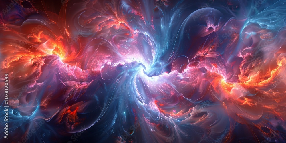 Abstract Swirling Nebula with Red and Blue Colors Abstract Swirling Nebula with Red and Blue Colors