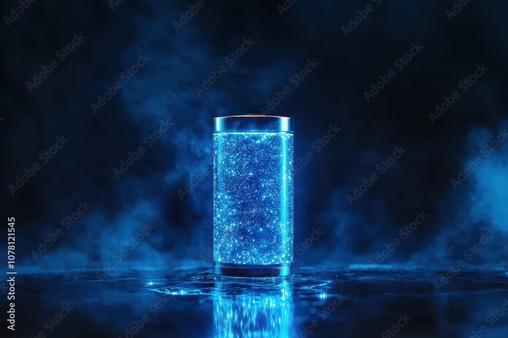 Deep blue luminescent effect of a lithium battery illuminating innovation and energy storage technology. Deep blue luminescent effect of a lithium battery illuminating innovation and energy storage technology.