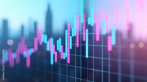 Modern Financial Trends Illustrated Through Skyscrapers and Vibrant Chart Elements. Cost of Capital, Capital Structure, Growth Concept