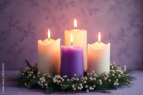 Advent candles and a wreath