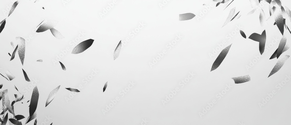 Fototapeta premium A black and white image of leaves and feathers