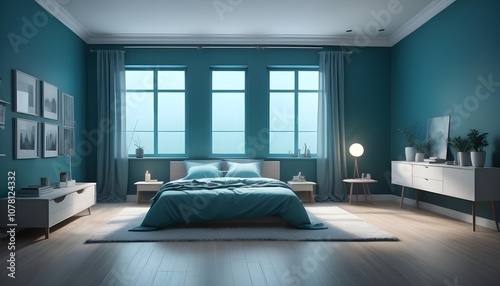 Photo modern style interior room 3d illustration
