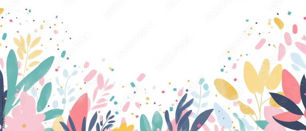 A colorful flowery background with a white background A colorful flowery background with a white background
