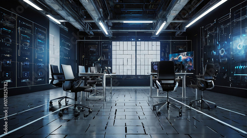 Digital background perfect for tech processes, Abstract digital background featuring dynamic lines, data transfer and encryption, digital archives etc.