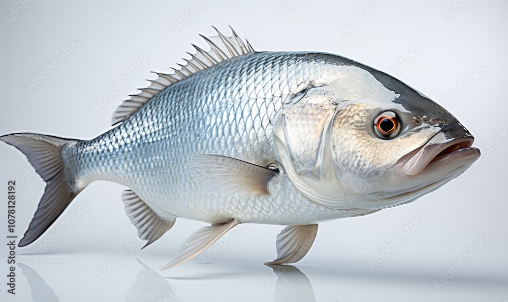 Standing Fish on White Surface Standing Fish on White Surface