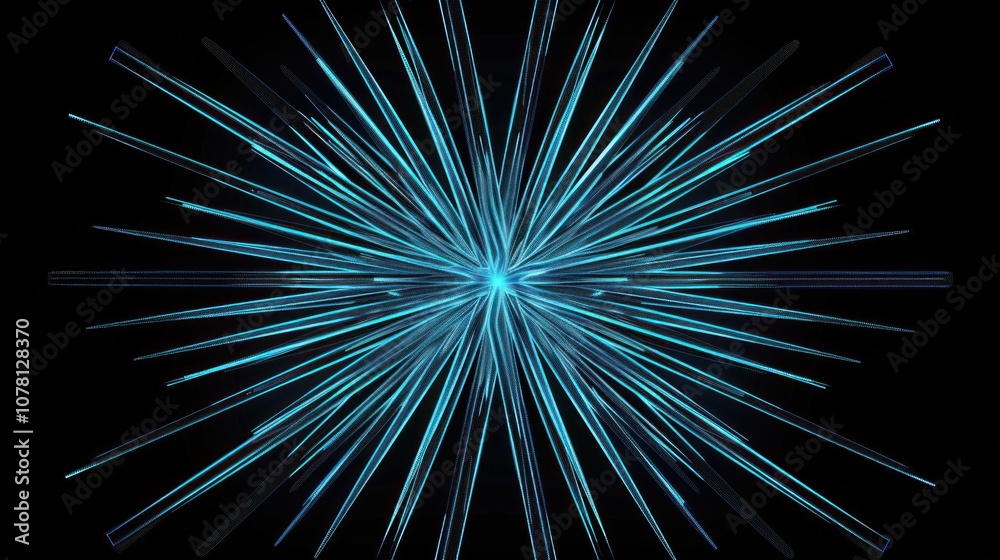 Obraz premium Abstract Blue Light Burst