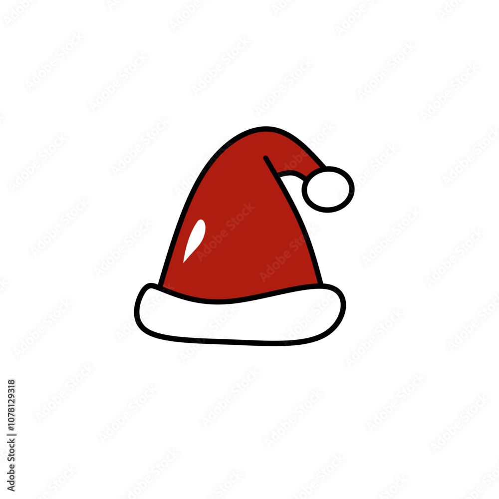 Santa Claus hat isolated on transparent or white background, vector illustration Santa Claus hat isolated on transparent or white background, vector illustration