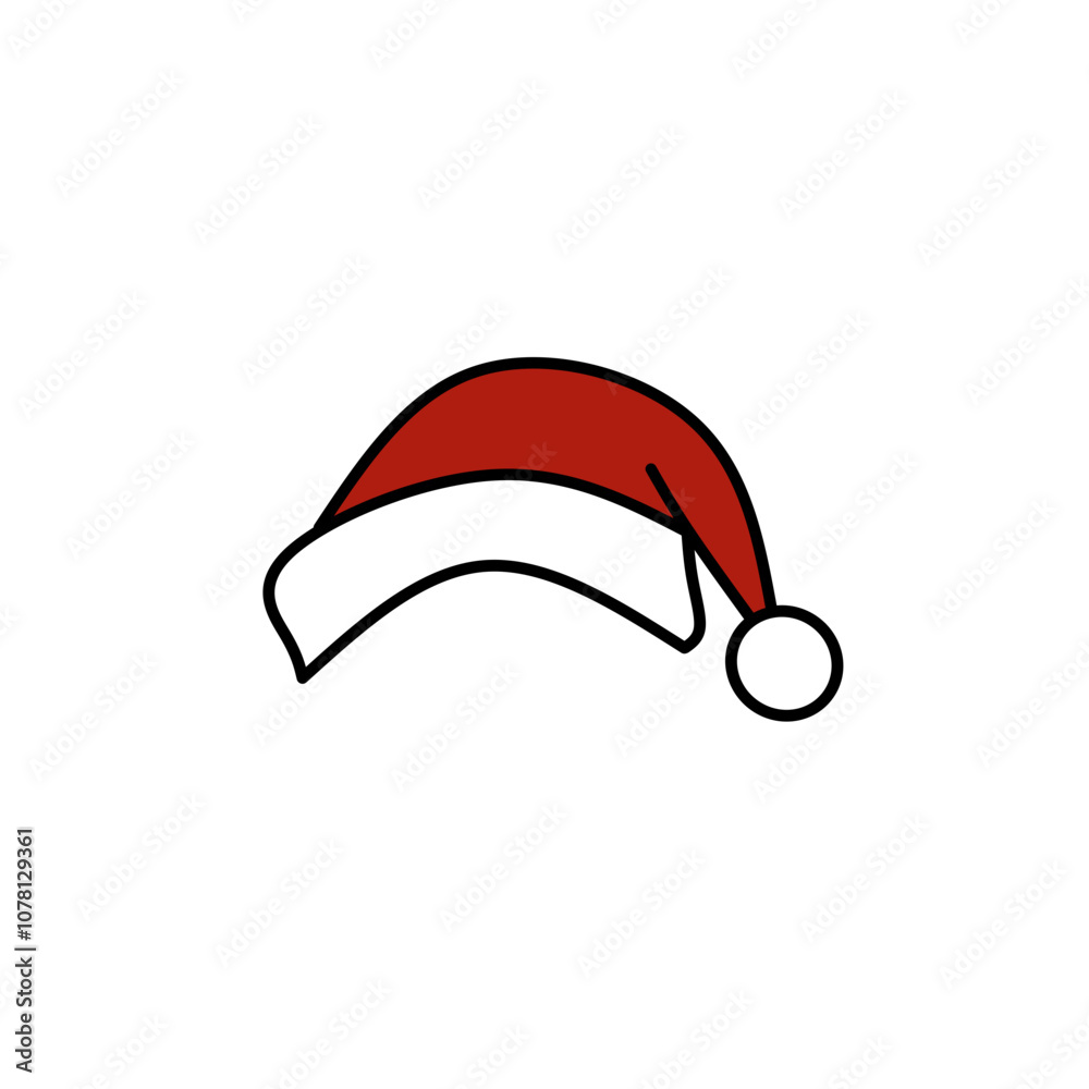 Santa Claus hat isolated on transparent or white background, vector illustration Santa Claus hat isolated on transparent or white background, vector illustration