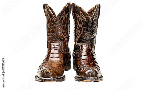 Sophisticated Alligator Boots on white background