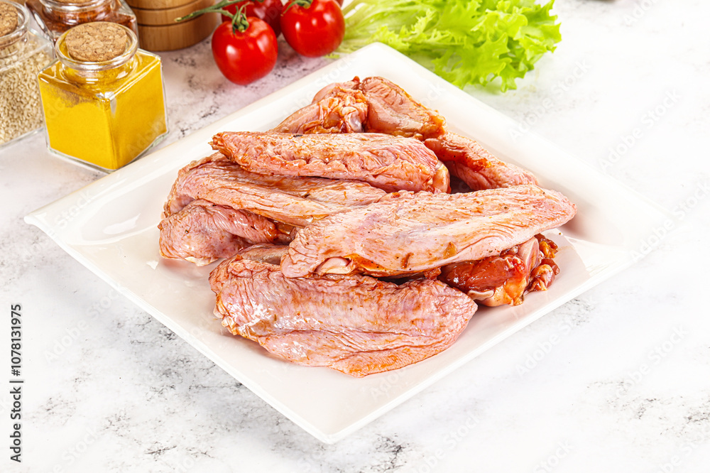 Marinated Duck wings for barbecue