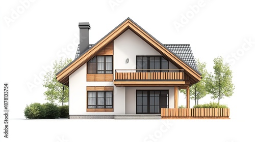 A classic Tudor house with white walls, a red tile roof, and lush greenery, offering a cozy and welcoming atmosphere.