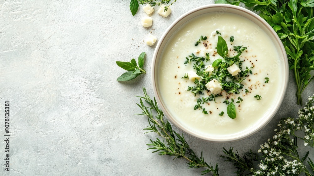 A bowl of rich cheese fondue garnished with fresh herbs and spices, perfect for sharing at gatherings A bowl of rich cheese fondue garnished with fresh herbs and spices, perfect for sharing at gatherings