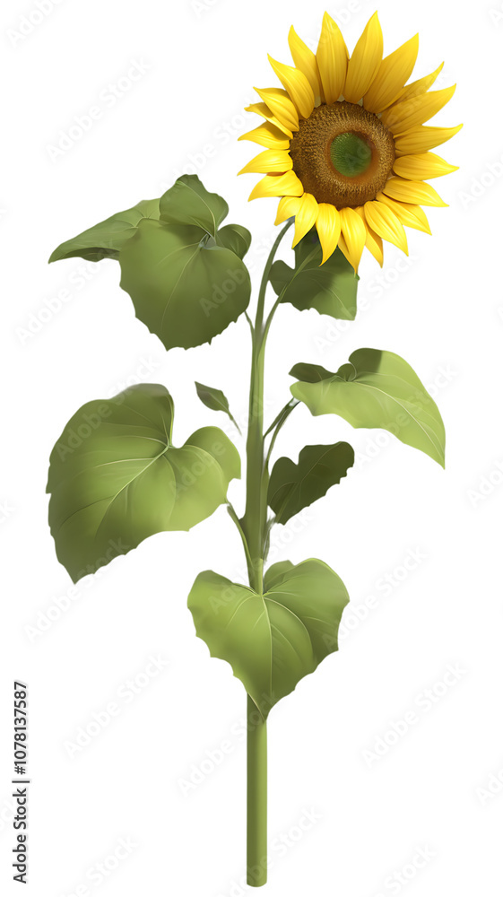 Fototapeta premium “Bright Sunflower Head with Petals Spread on Transparent Background” – A PNG of a Large, Detailed Sunflower for Floral and Nature Designs