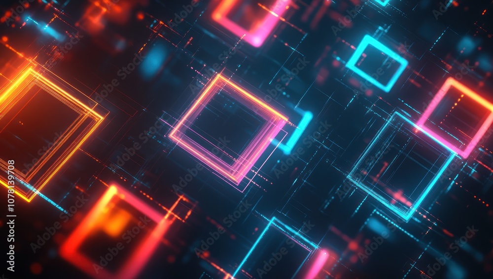 Abstract Neon Squares Abstract Neon Squares