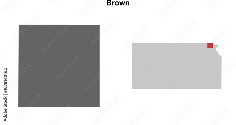 Brown County (Kansas) blank outline map set Brown County (Kansas) blank outline map set