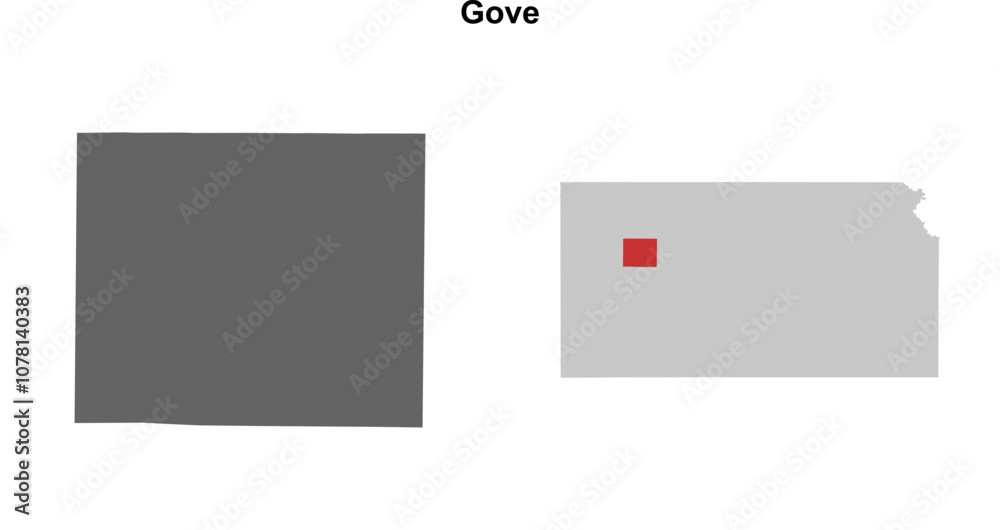 Gove County (Kansas) blank outline map set Gove County (Kansas) blank outline map set