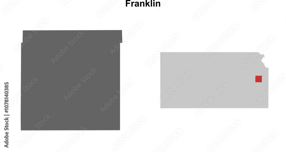 Franklin County (Kansas) blank outline map set Franklin County (Kansas) blank outline map set