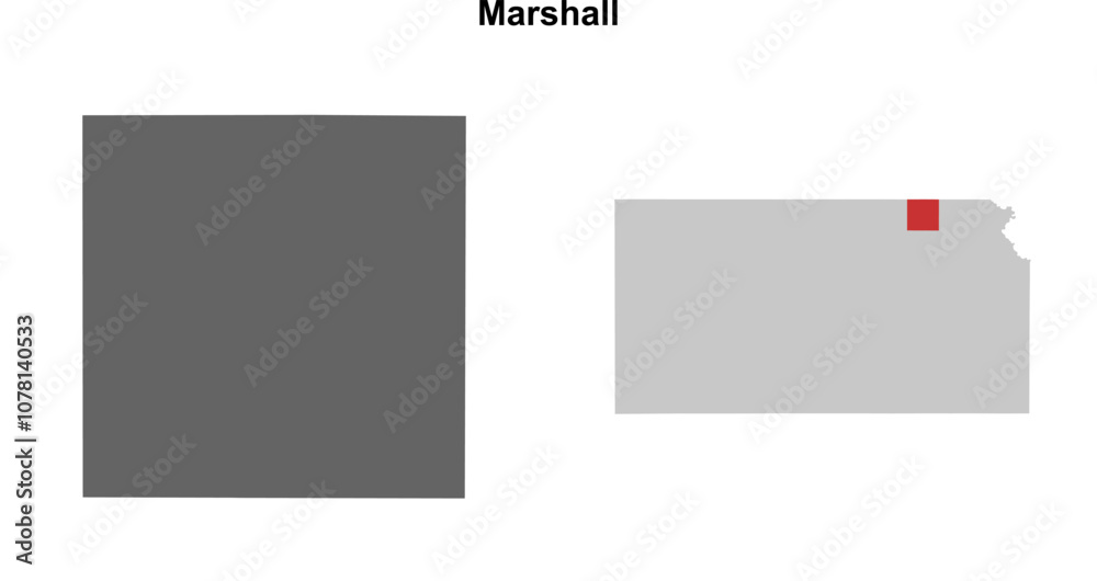 Marshall County (Kansas) blank outline map set Marshall County (Kansas) blank outline map set