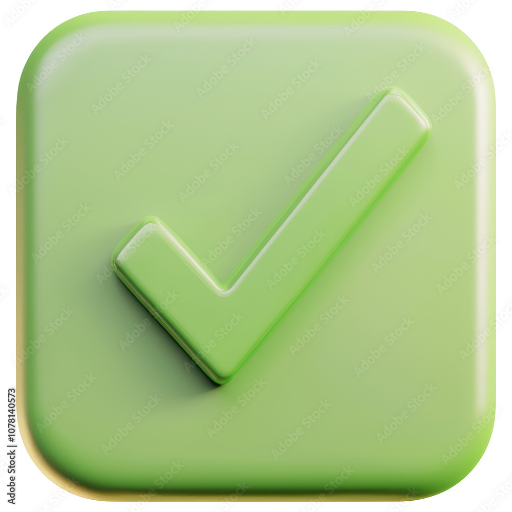 3D A green check mark with isolated on transparent or white background, png 3D A green check mark with isolated on transparent or white background, png