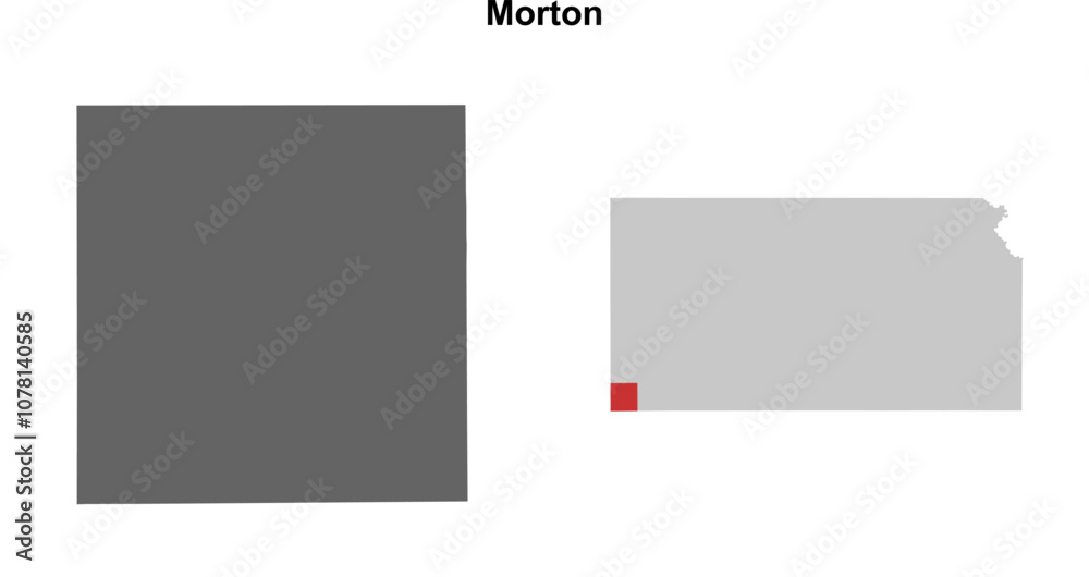 Morton County (Kansas) blank outline map set Morton County (Kansas) blank outline map set