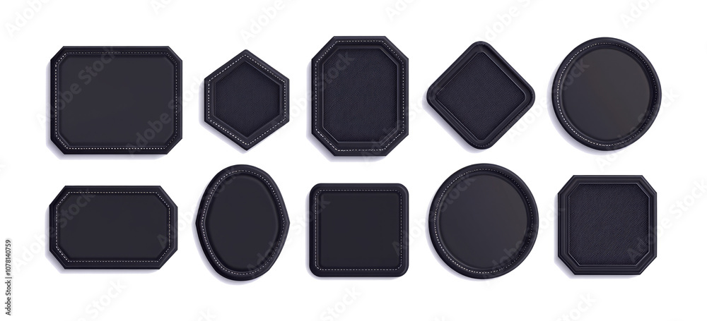 Black embroidered patch mockup