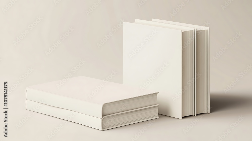 A minimalistic arrangement of blank books, emphasizing simplicity and potential for creativity. A minimalistic arrangement of blank books, emphasizing simplicity and potential for creativity.