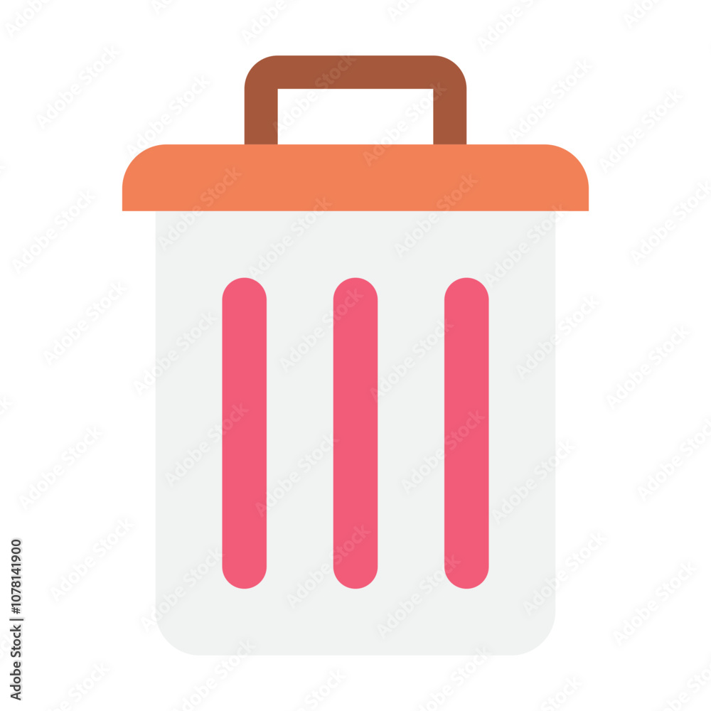 Trash Can Public Facility icon illustration Trash Can Public Facility icon illustration