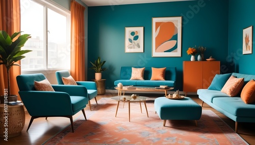 Photo modern style interior room 3d illustration