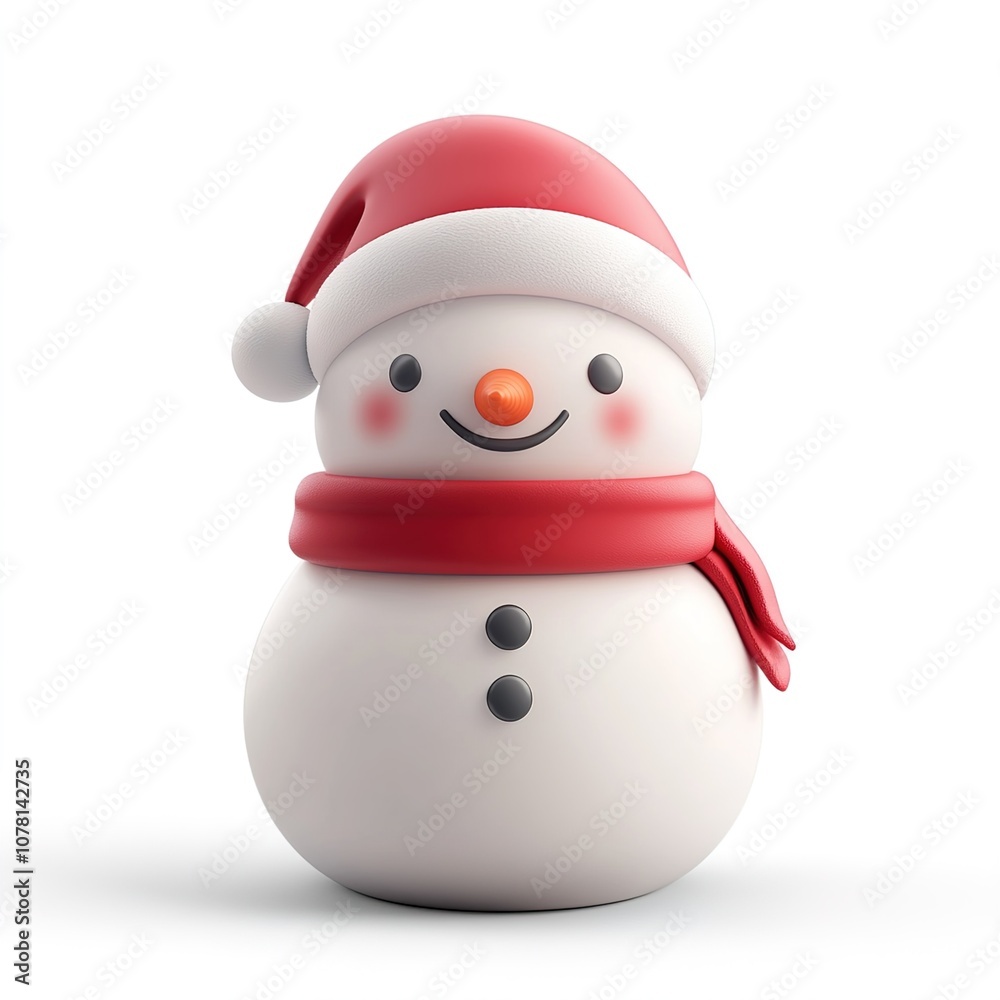 3d rendering of christmas snowman in white background festive red white snowman party celebrat 3d rendering of christmas snowman in white background festive red white snowman party celebrat