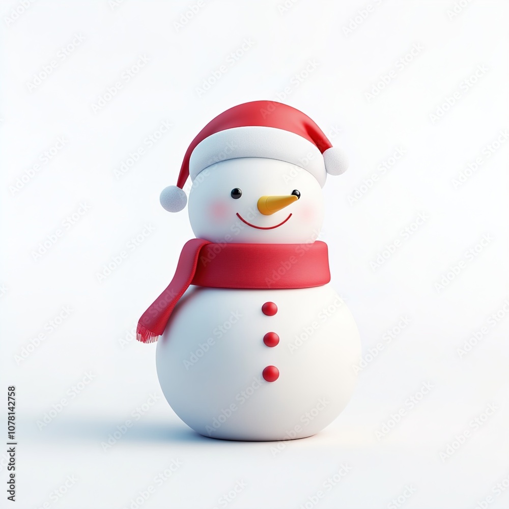 3d rendering of christmas snowman in white background festive red white snowman party celebrat 3d rendering of christmas snowman in white background festive red white snowman party celebrat