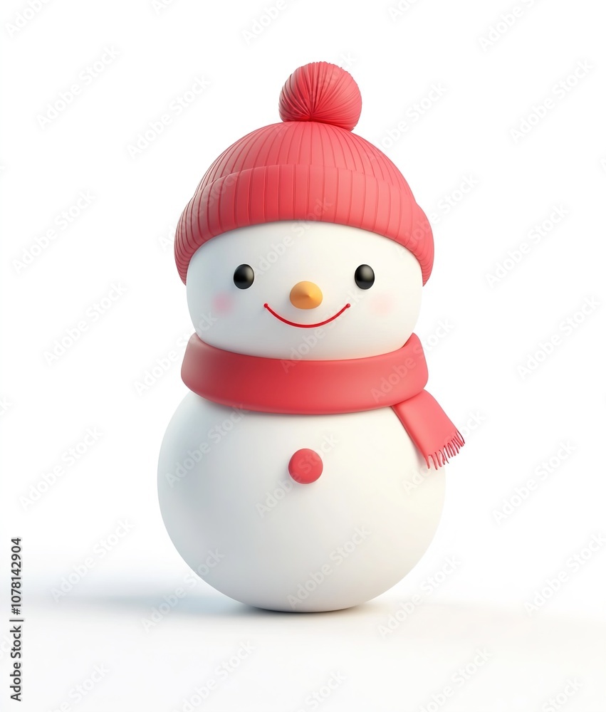 3d rendering of christmas snowman in white background festive red white snowman party celebrat 3d rendering of christmas snowman in white background festive red white snowman party celebrat