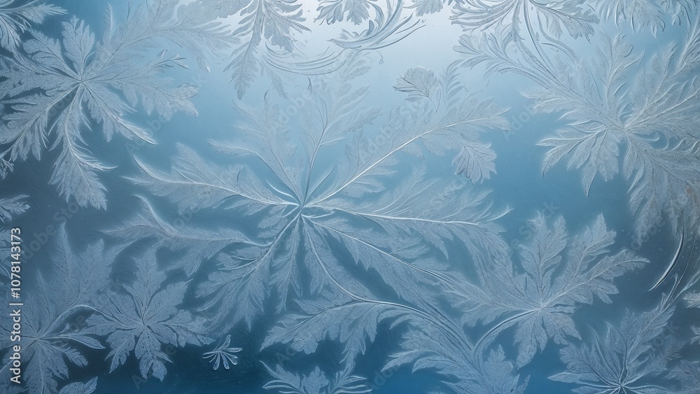 custom made wallpaper toronto digitalFrost Patterns on Glass in Winter Blue Tones