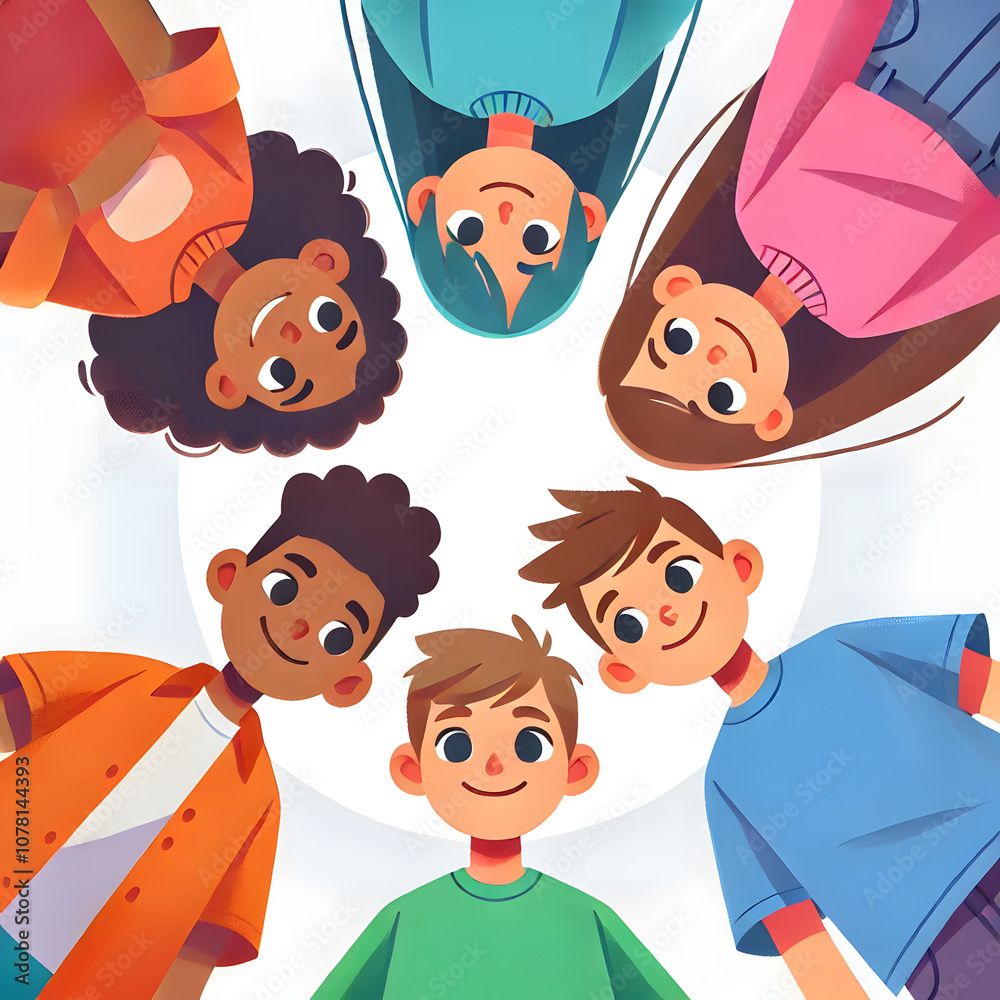 Group of Happy Kids in a Circle Looking Down
Group of Happy Kids in a Circle Looking Down
