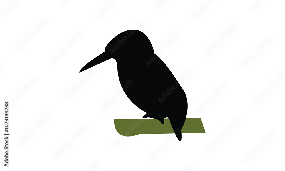 Obraz premium Kingfisher Bird Silhouette Design And Vector Illustration. 