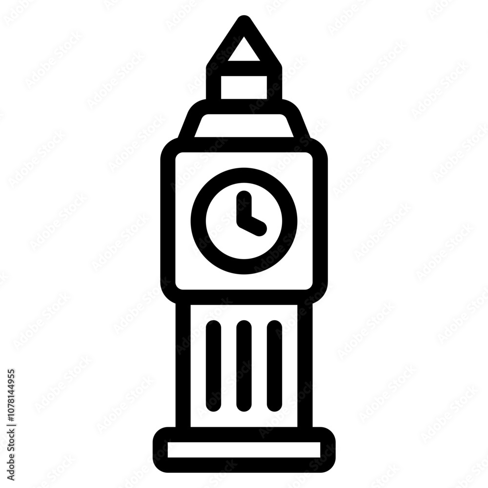 Clock Tower Public Facility icon illustration Clock Tower Public Facility icon illustration