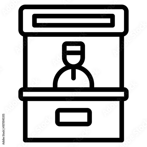 Ticket Booth Public Facility icon illustration 