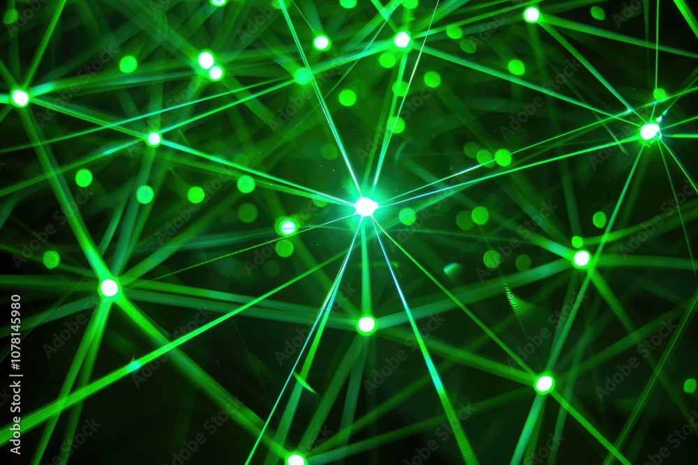 Obraz premium Abstract high tech green light effect