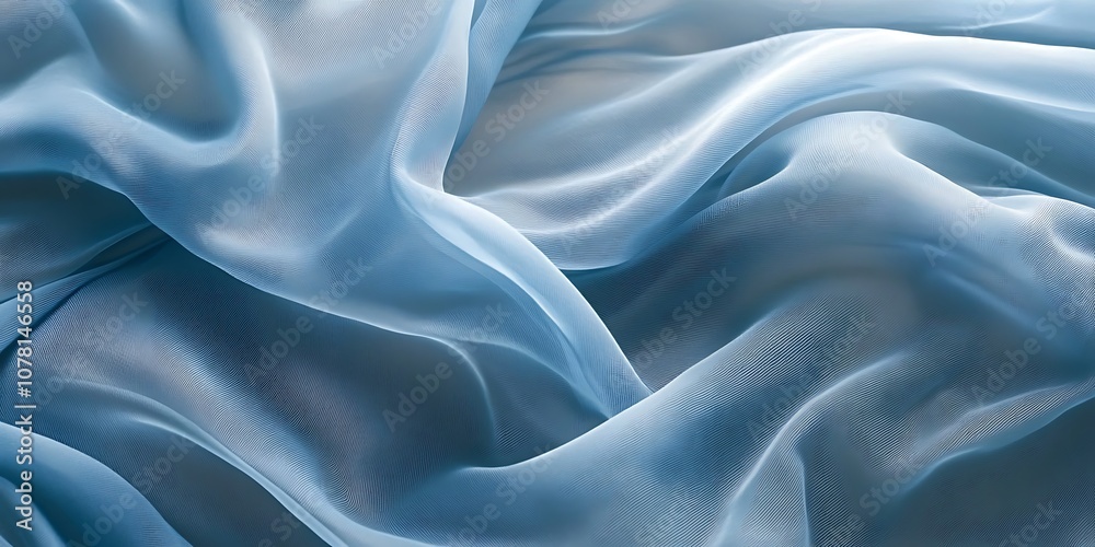 Obraz premium Soft flowing blue fabric texture