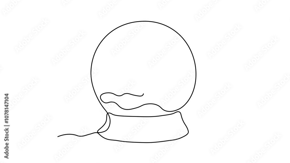 Christmas glass ball with Christmas tree, fir, Christmas,new year. Self drawing animation one continuous line draw, logo Christmas glass ball with Christmas tree, fir, Christmas,new year. Self drawing animation one continuous line draw, logo